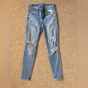 American Eagle Light Blue Ripped Skinny Jeans